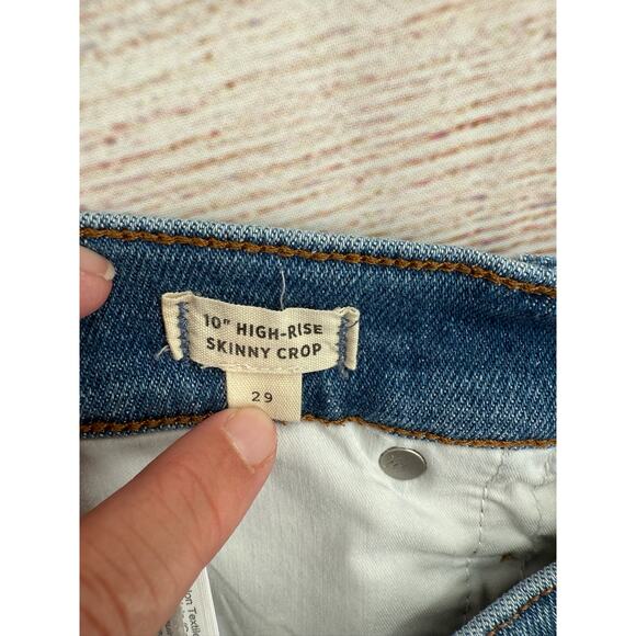 Madewell 10" High Rise Skinny Crop Jeans Womens 29 Blue Medium Wash Denim - Picture 7 of 12